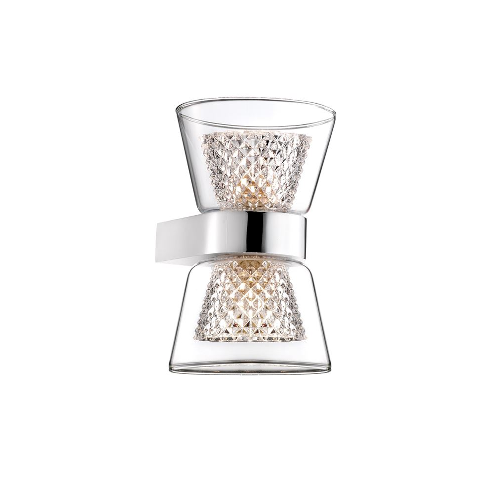 Lampa de perete argintie 2 surse Boccale