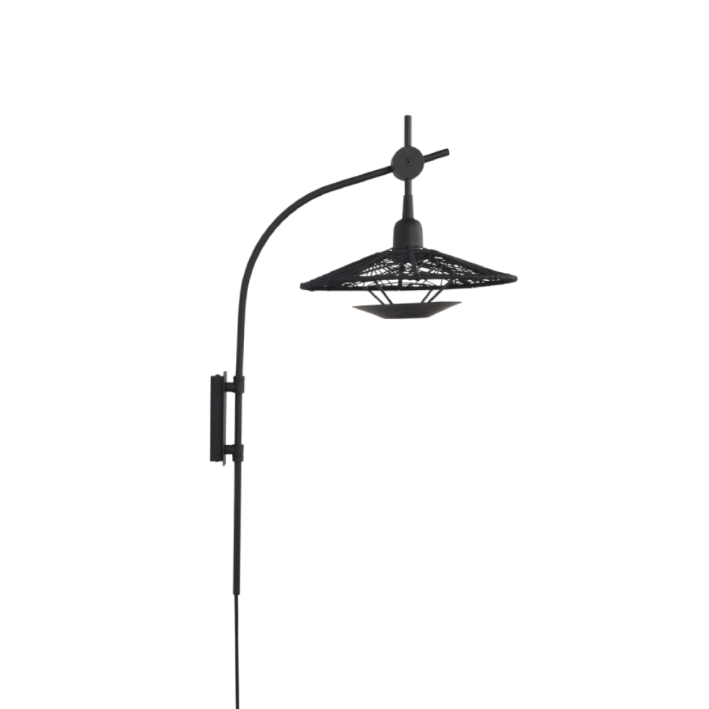 Lampa de perete din metal si bambus Carpa Noir