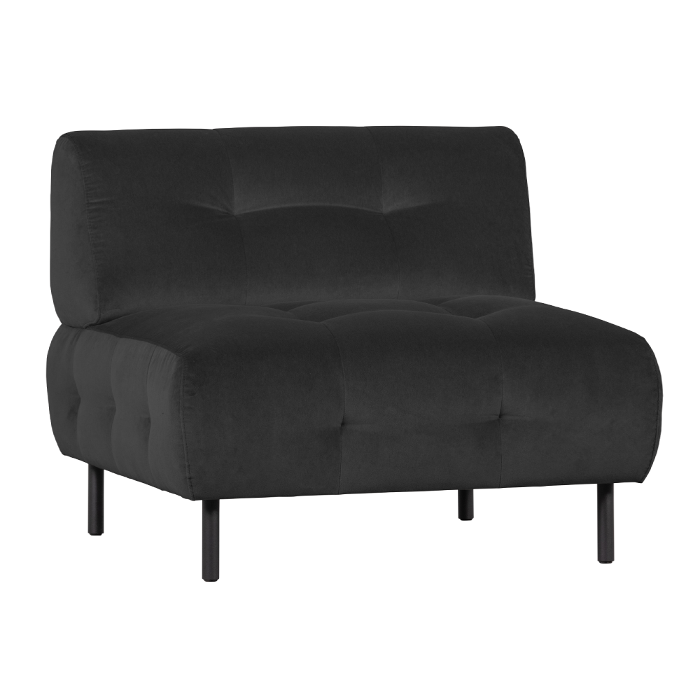 Fotoliu catifea neagra Lloyd Cast Iron