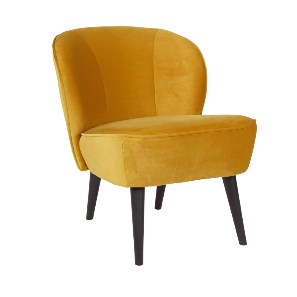 Fotoliu catifea galbena Sara