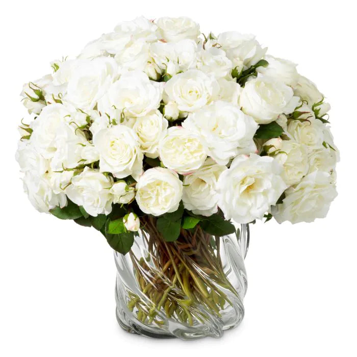 Buchet de trandafiri real touch alb l 72 buc