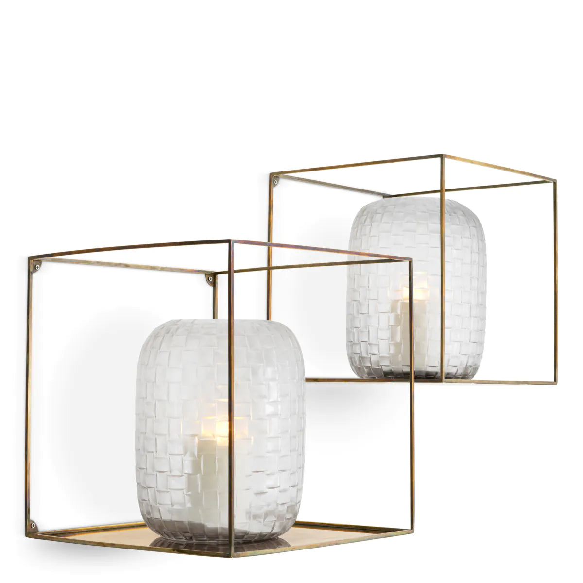 Set de 2 suporturi de perete Deco pătrate