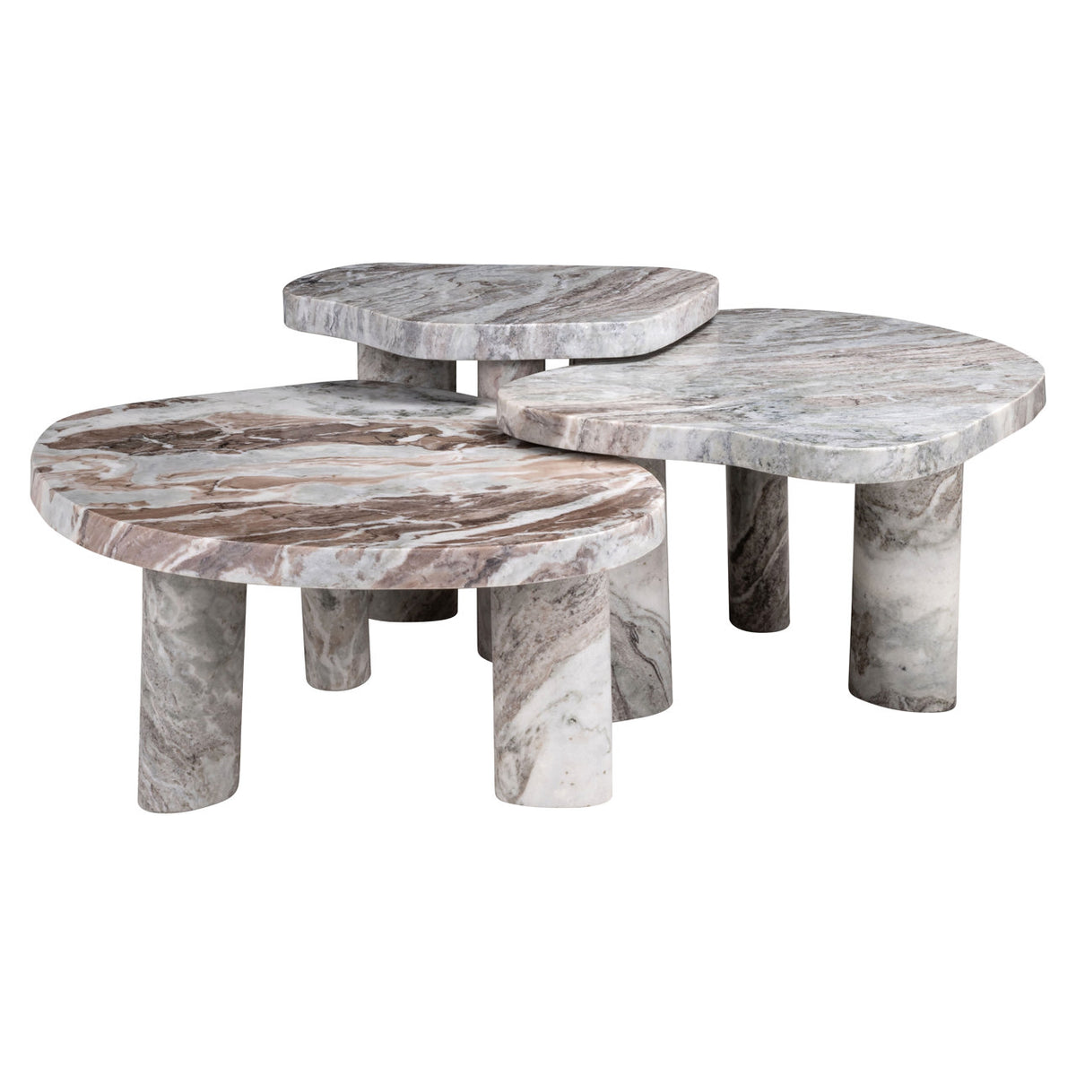 Set de 3 masute de cafea Camino Blush