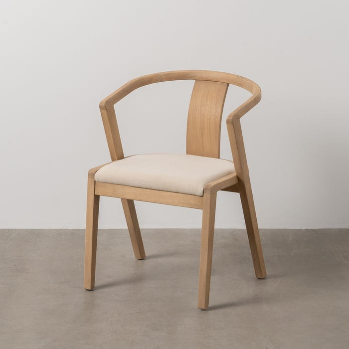 Set de 2 scaune din lemn bej Natural Weave