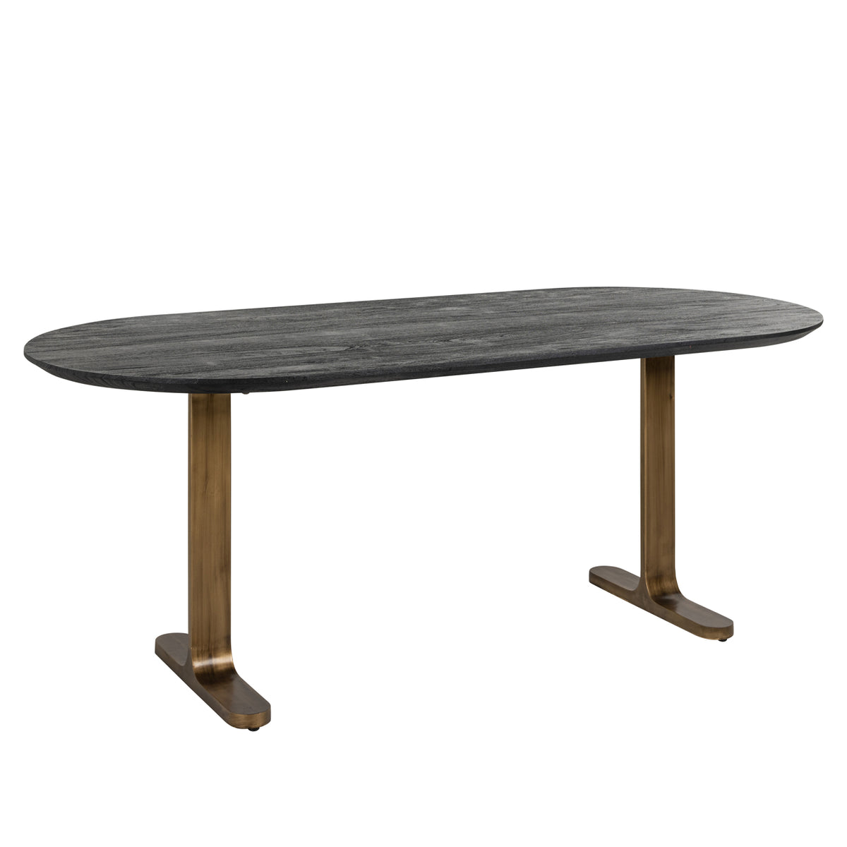 Masa de dining Revelin negru/auriu 200