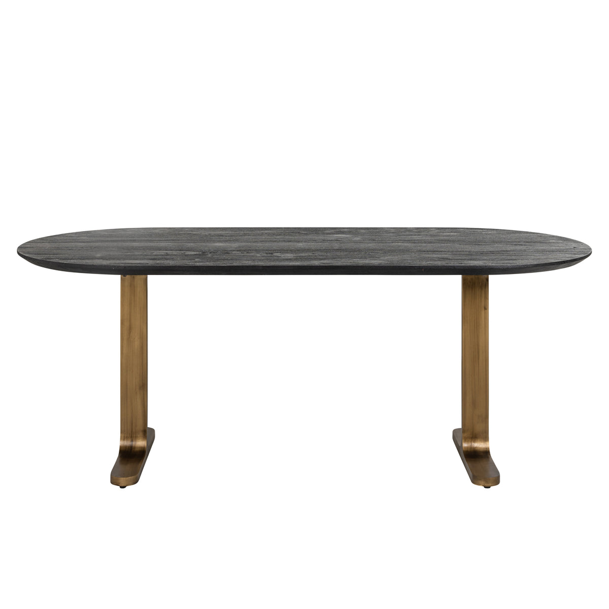 Masa de dining Revelin negru/auriu 200