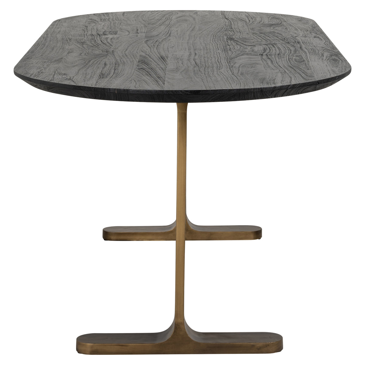 Masa de dining Revelin negru/auriu 200