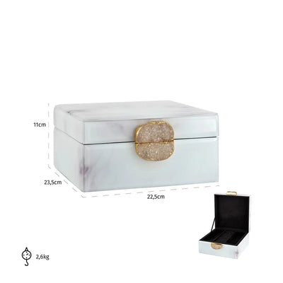 Cutie de bijuterii Bayou cu design de marmură albă