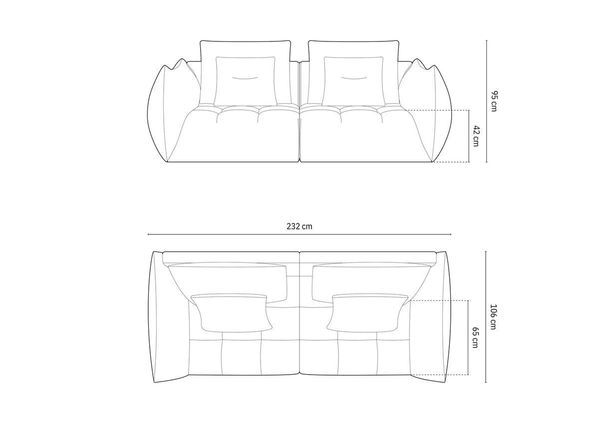 Canapea cu 3 locuri Bia |Țesătură structurată