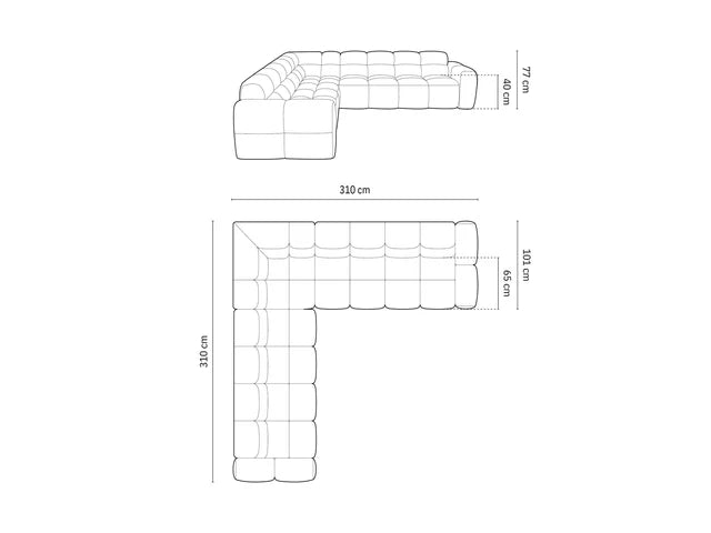 Canapea colțar Lisa | Țesătură structurată