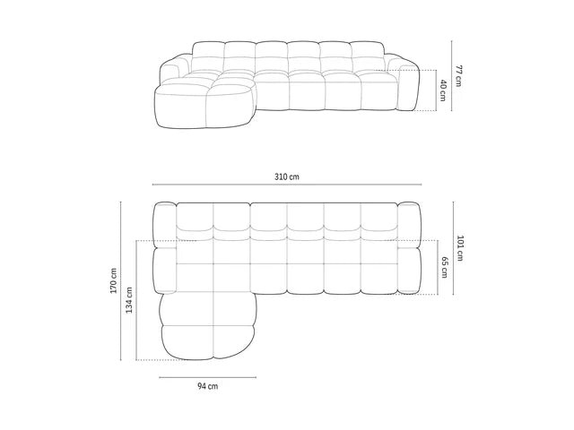 Canapea colțar Lisa | Țesătură structurată