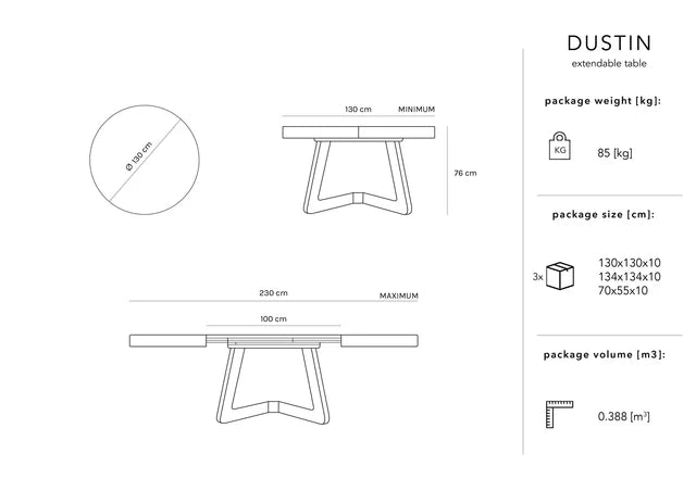 Masa extensibilă Dustin black