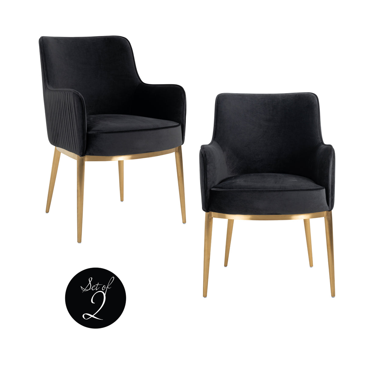 Set de 2 scaune de dining Breeze antracit