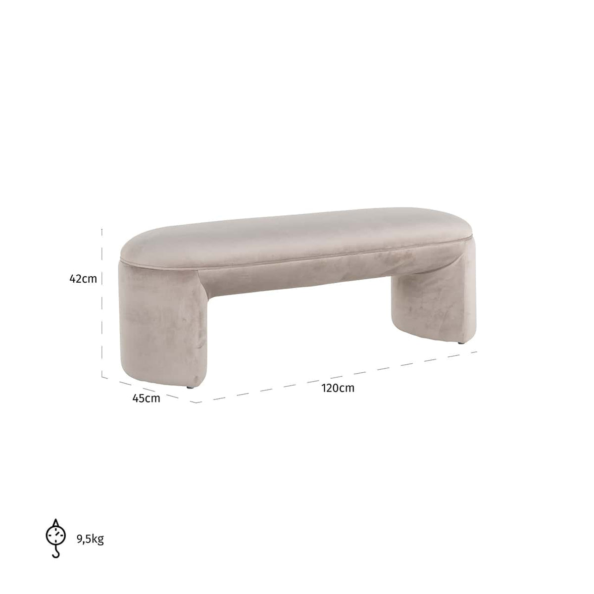 Bench Fargo kaki catifea (Quartz Khaki 903)