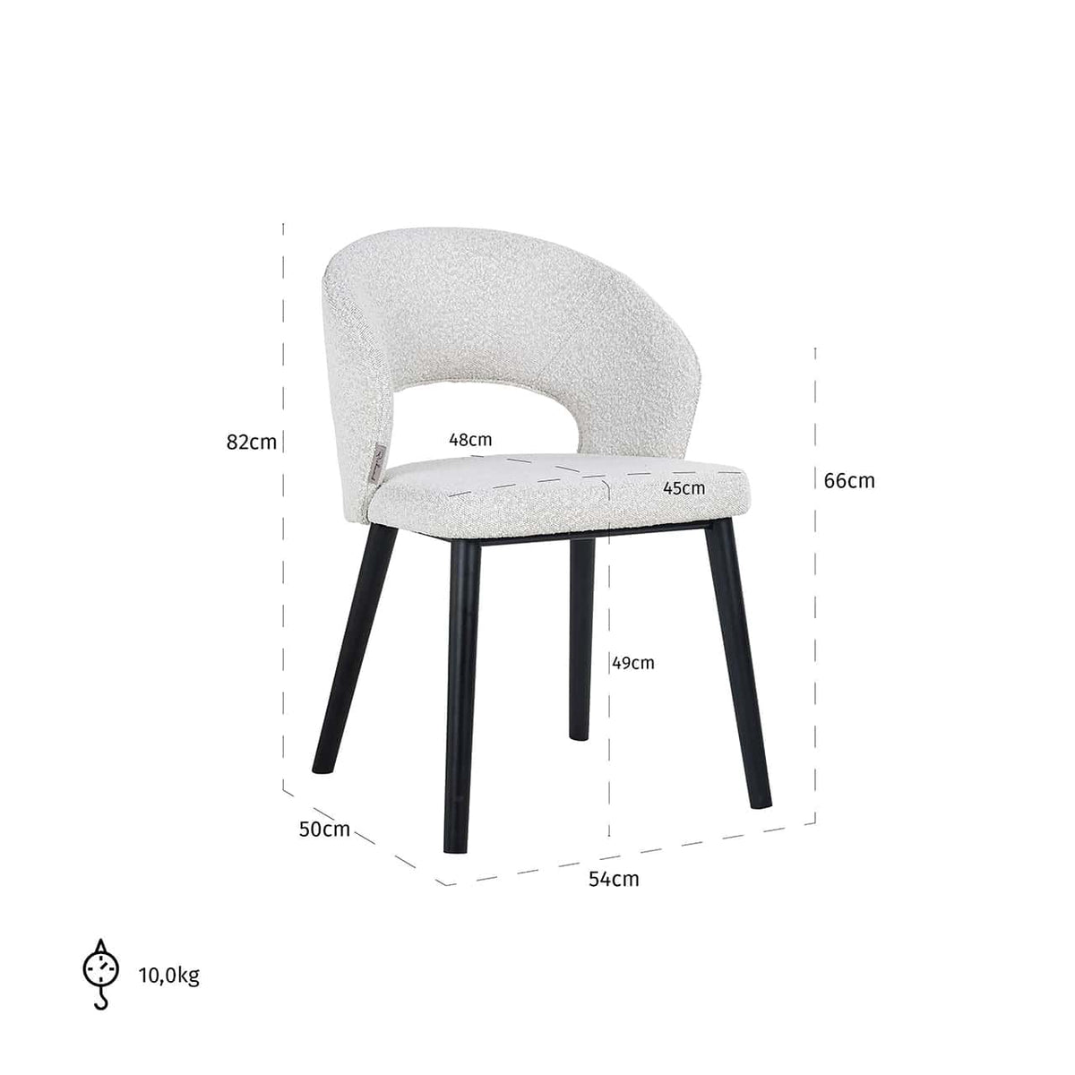 Scaun Savoy alb bouclé (Copenhaga 900 Bouclé alb)