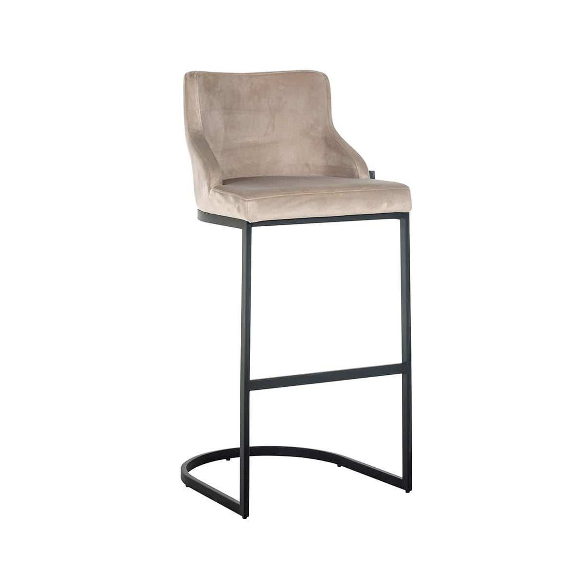 Scaun de bar Bolton catifea kaki / negru ignifug (FR-Quartz 903 Khaki)