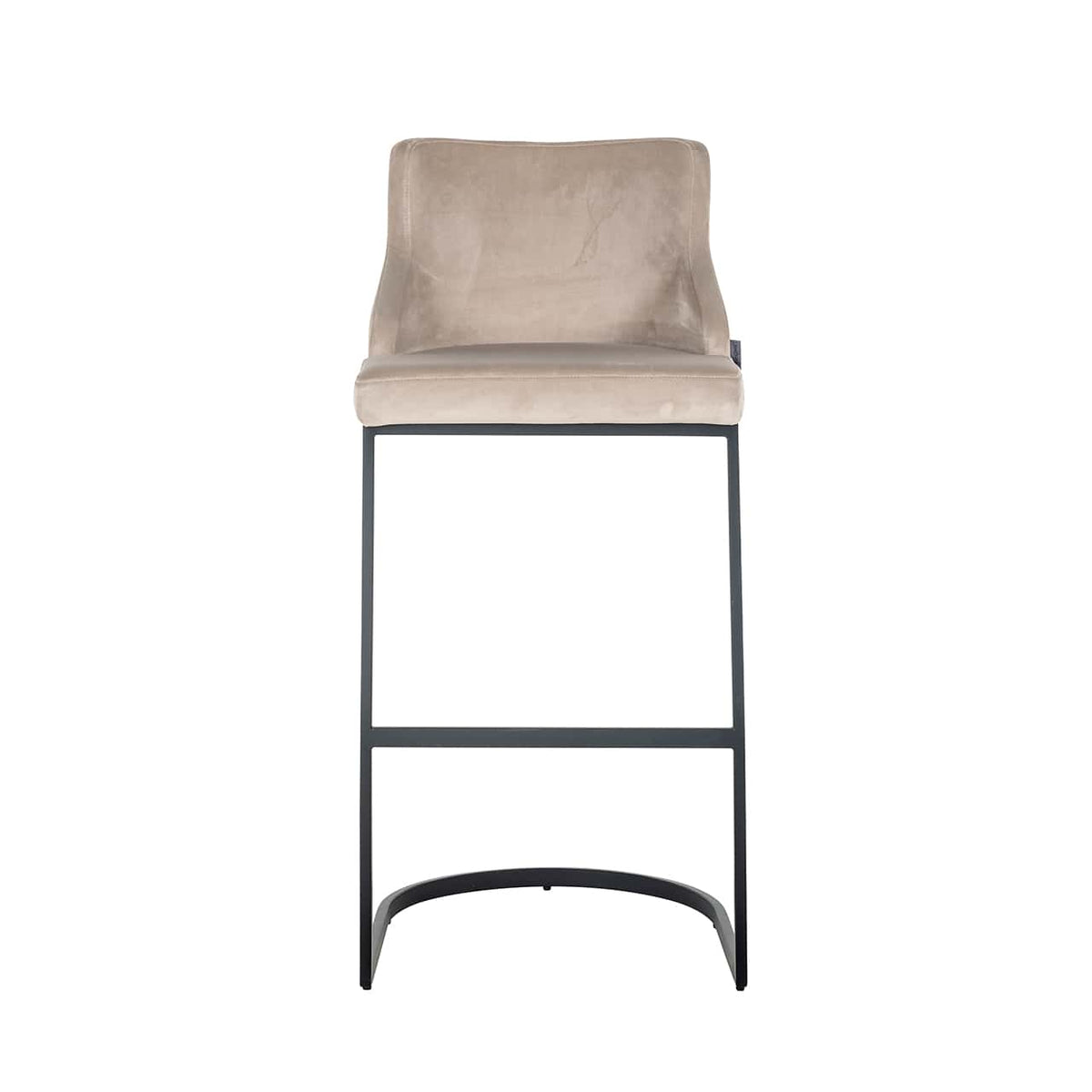 Scaun de bar Bolton catifea kaki / negru ignifug (FR-Quartz 903 Khaki)