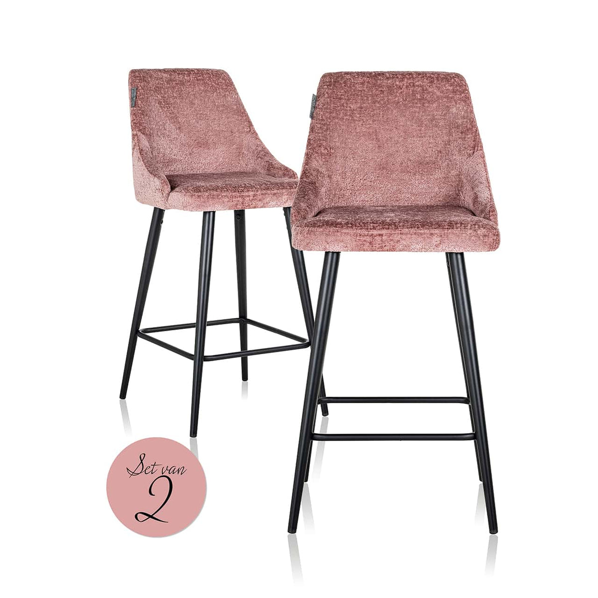 Scaun de bar Brooke rose (set de 2)