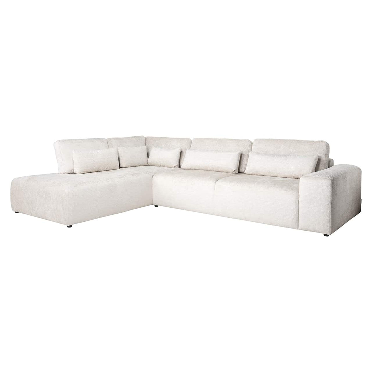 Canapea Lund 3 locuri + pouf stanga crema fuziune (Fusion crema 02)