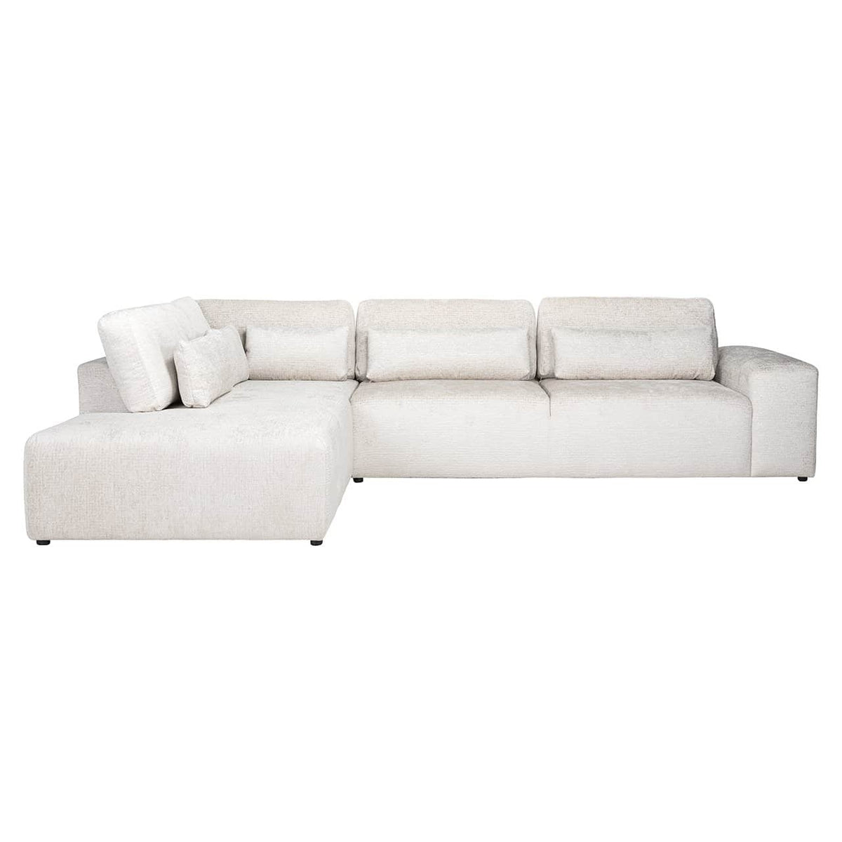 Canapea Lund 3 locuri + pouf stanga crema fuziune (Fusion crema 02)