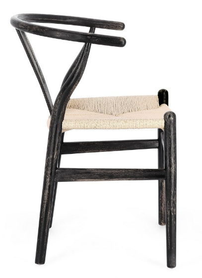 Set 2 scaune Artemia Black-nude/ natural