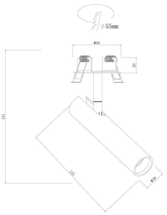 Aplică de perete Downlight gold S