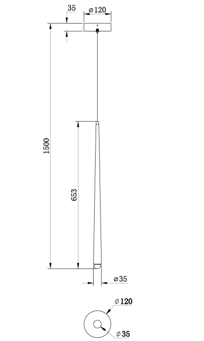 Corp de iluminat suspendat Cascade black S