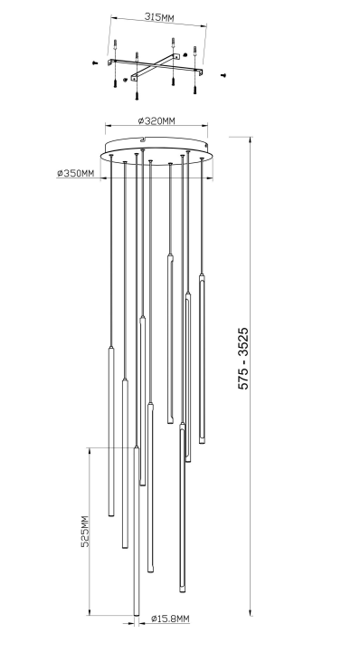 Corp de iluminat suspendat Light stick