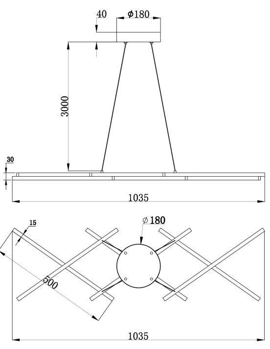 Corp de iluminat suspendat Halo black