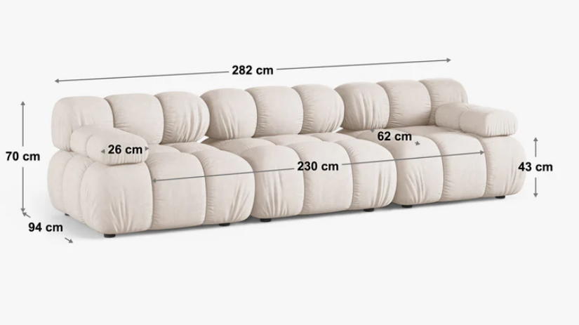 Canapea 3 locuri Bellis | Velvet(Venus)