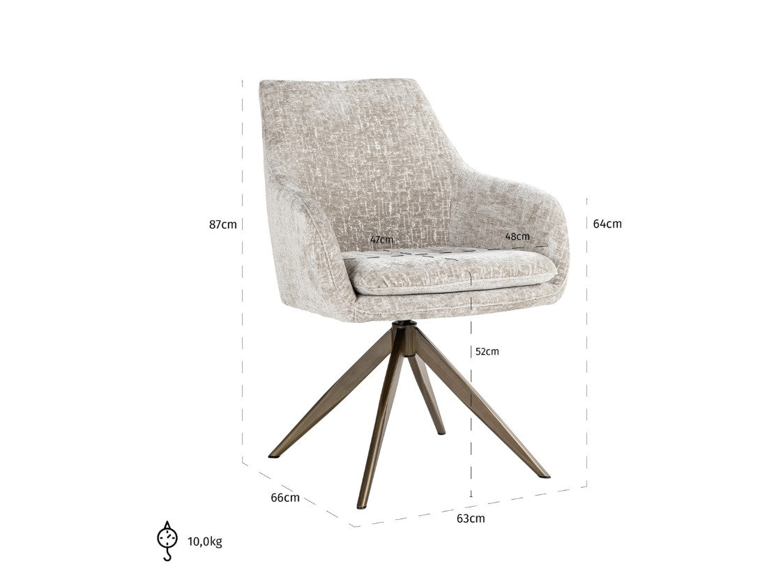 Scaun de dining Lisonne, culoare pearl island