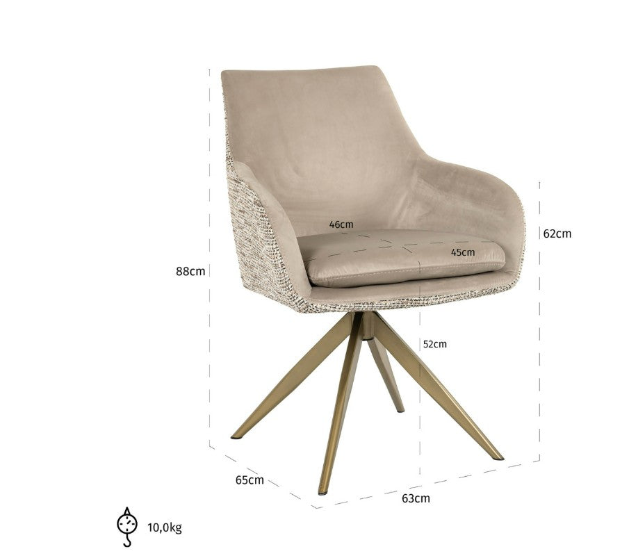 Scaun de dining Lisonne, culoare trendy nature