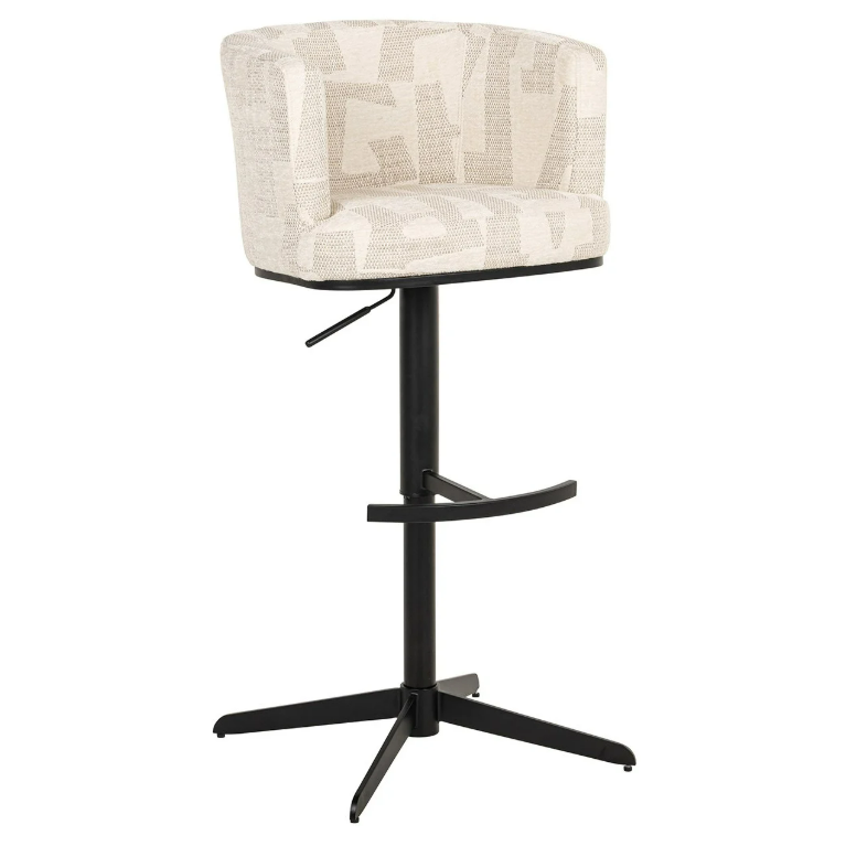 Scaun de bar rotativ Cheyenne beige graffic