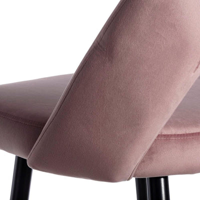 Set 2 scaune de bar H105cm catifea roz Bosa