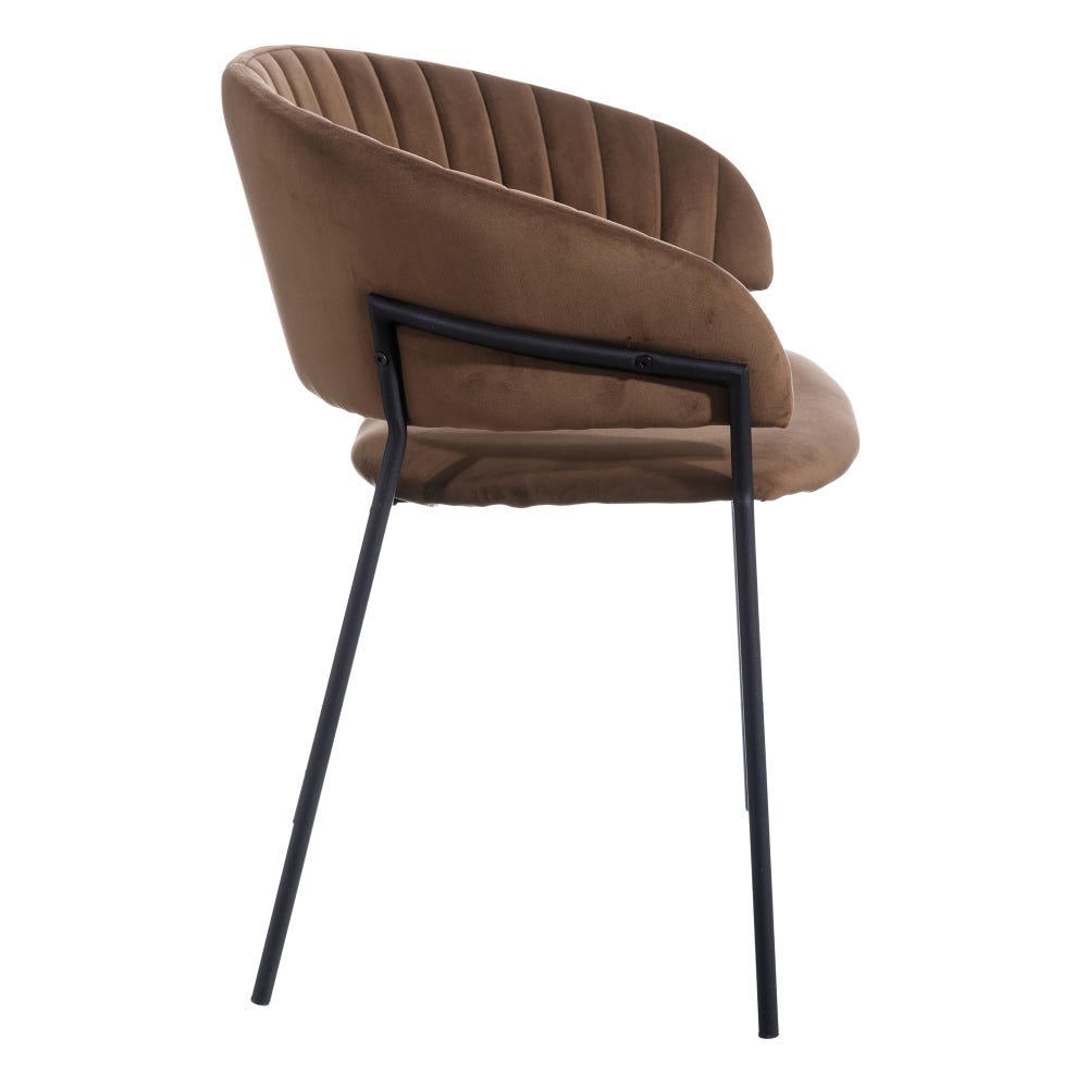Set 2 scaune dining maro Chair Cafe Fabric