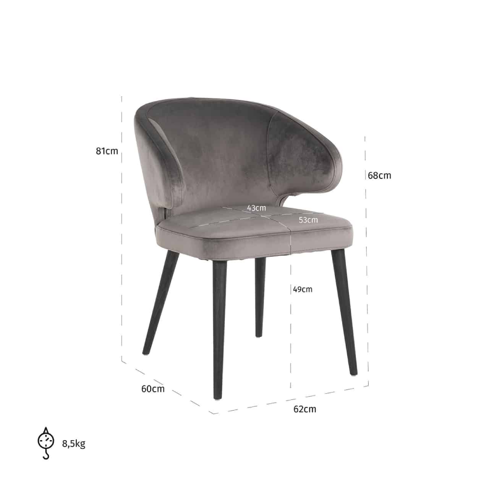 Scaun dining gri negru Indigo