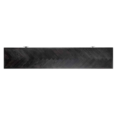 Comoda TV neagra argintie 220x42,5cm Blackbone