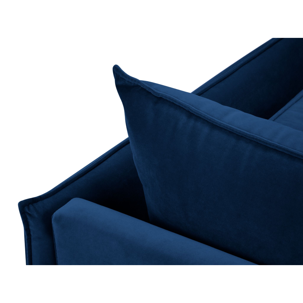 Fotoliu lounge stanga din catifea albastra Agate