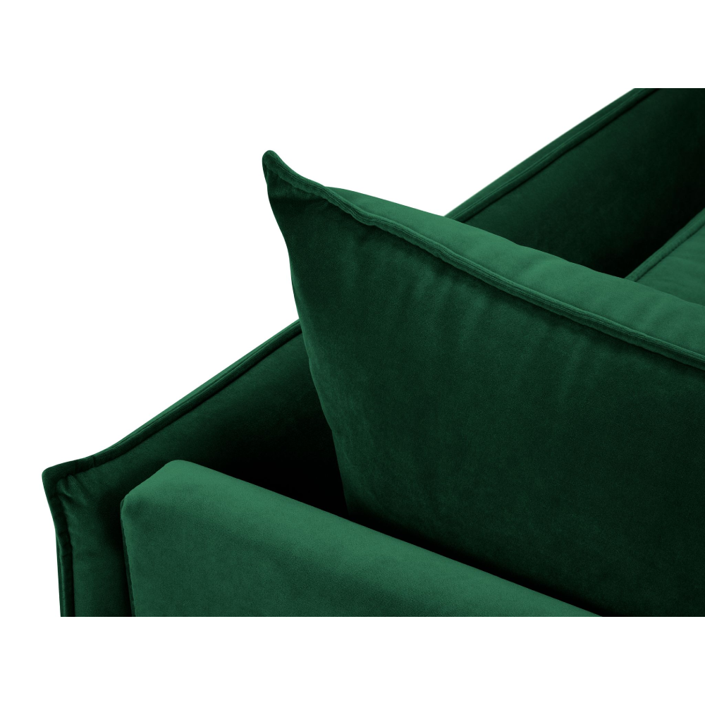 Fotoliu lounge stanga din catifea verde Agate