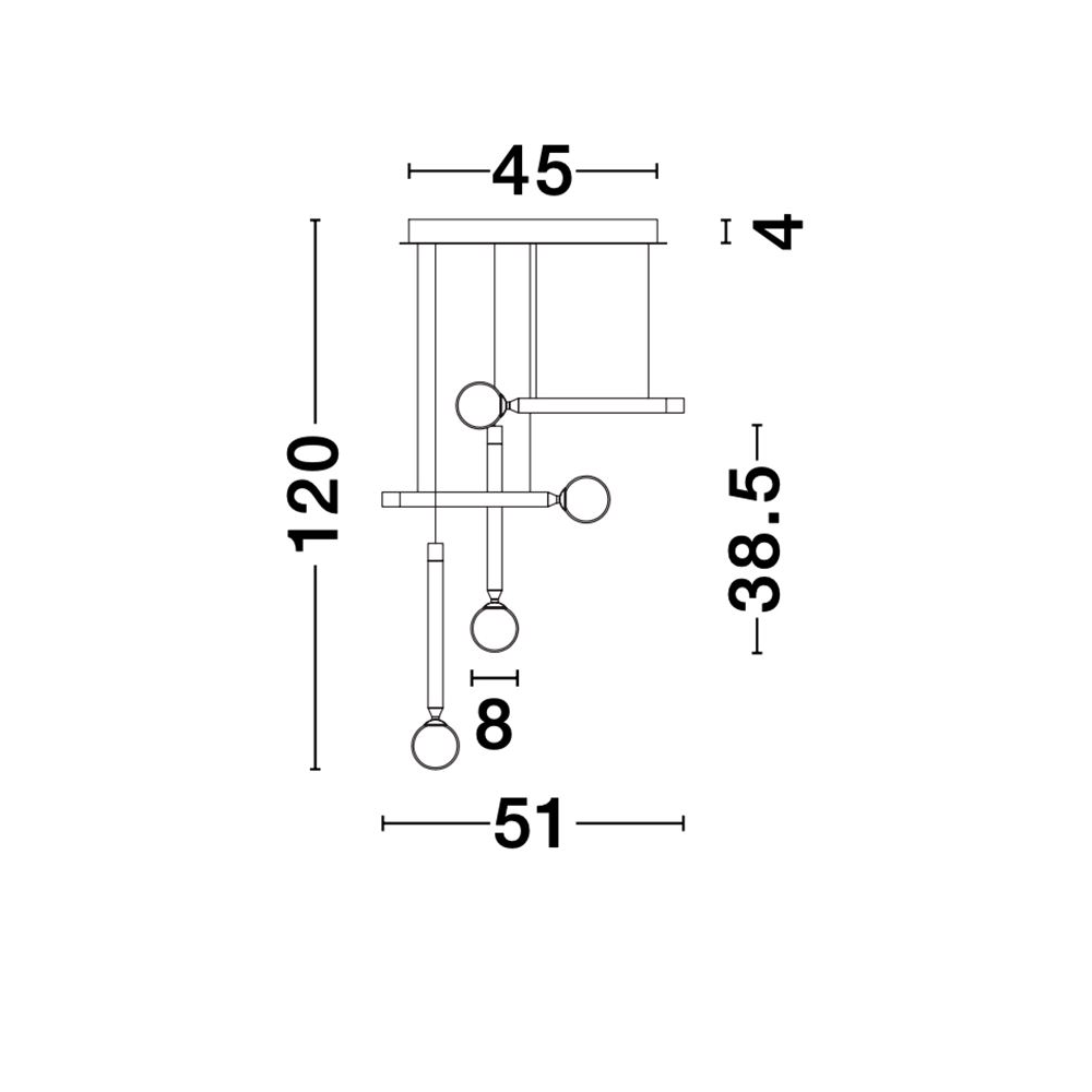 Corp de iluminat suspendat negru alb 20cm Cayo