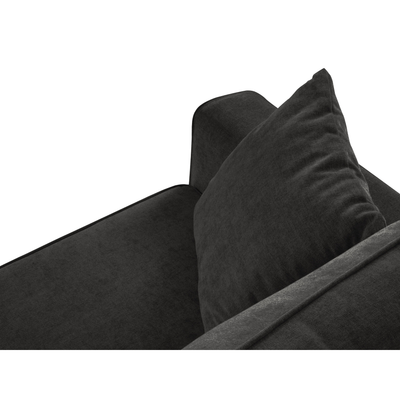 Canapea extensibila dreapta 4 locuri din textil negru Dunas