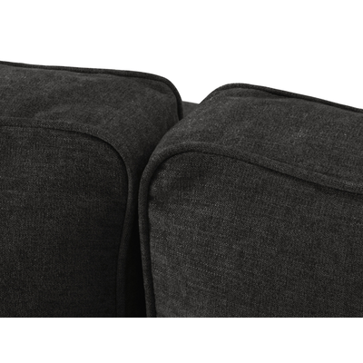 Canapea extensibila dreapta 4 locuri din textil negru Dunas