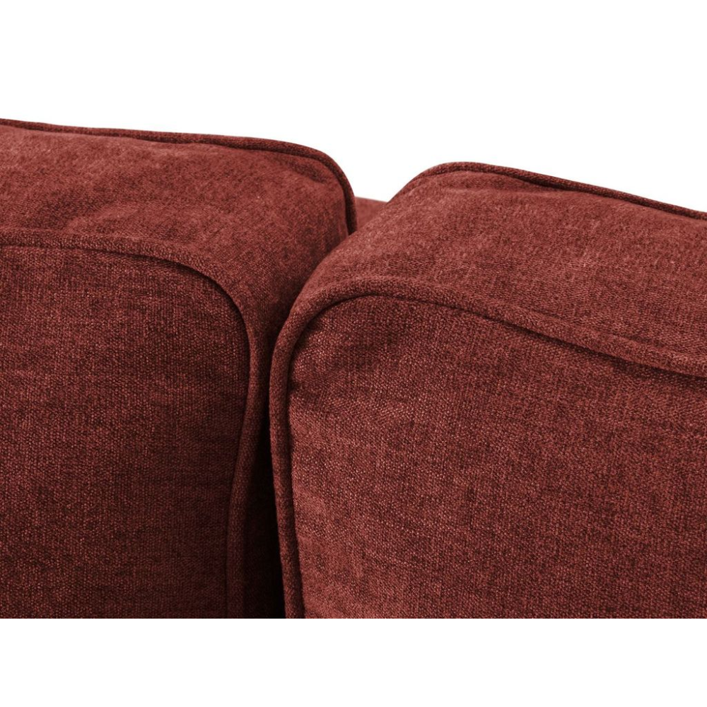 Canapea extensibila dreapta 4 locuri din textil rosu Dunas