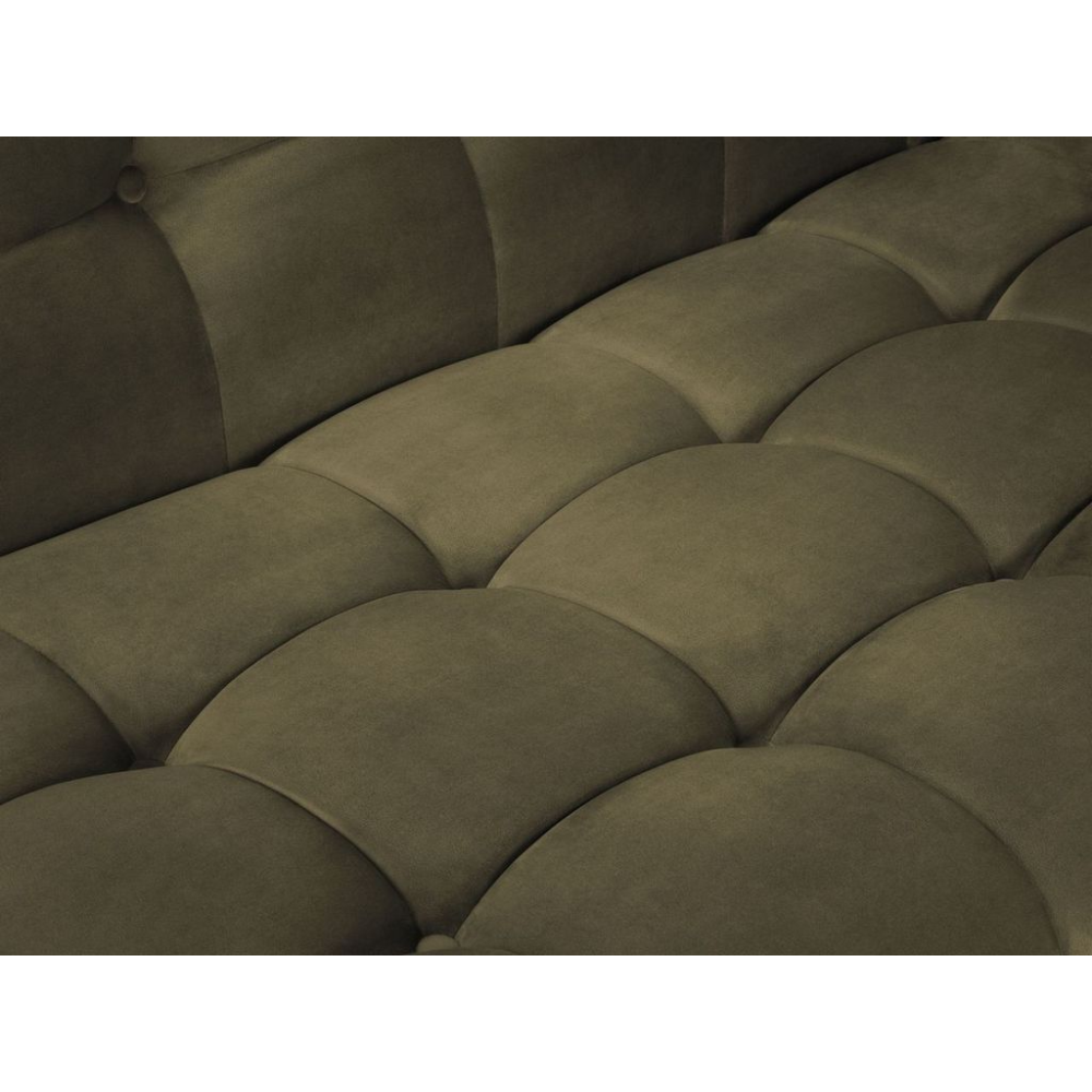 Canapea stanga 5 locuri din catifea kaki Karoo