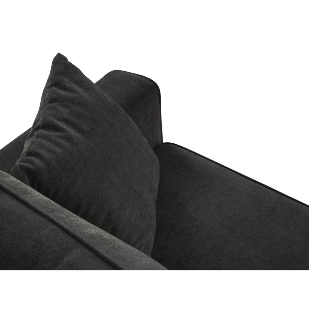 Canapea extensibila stanga 4 locuri din textil negru Dunas