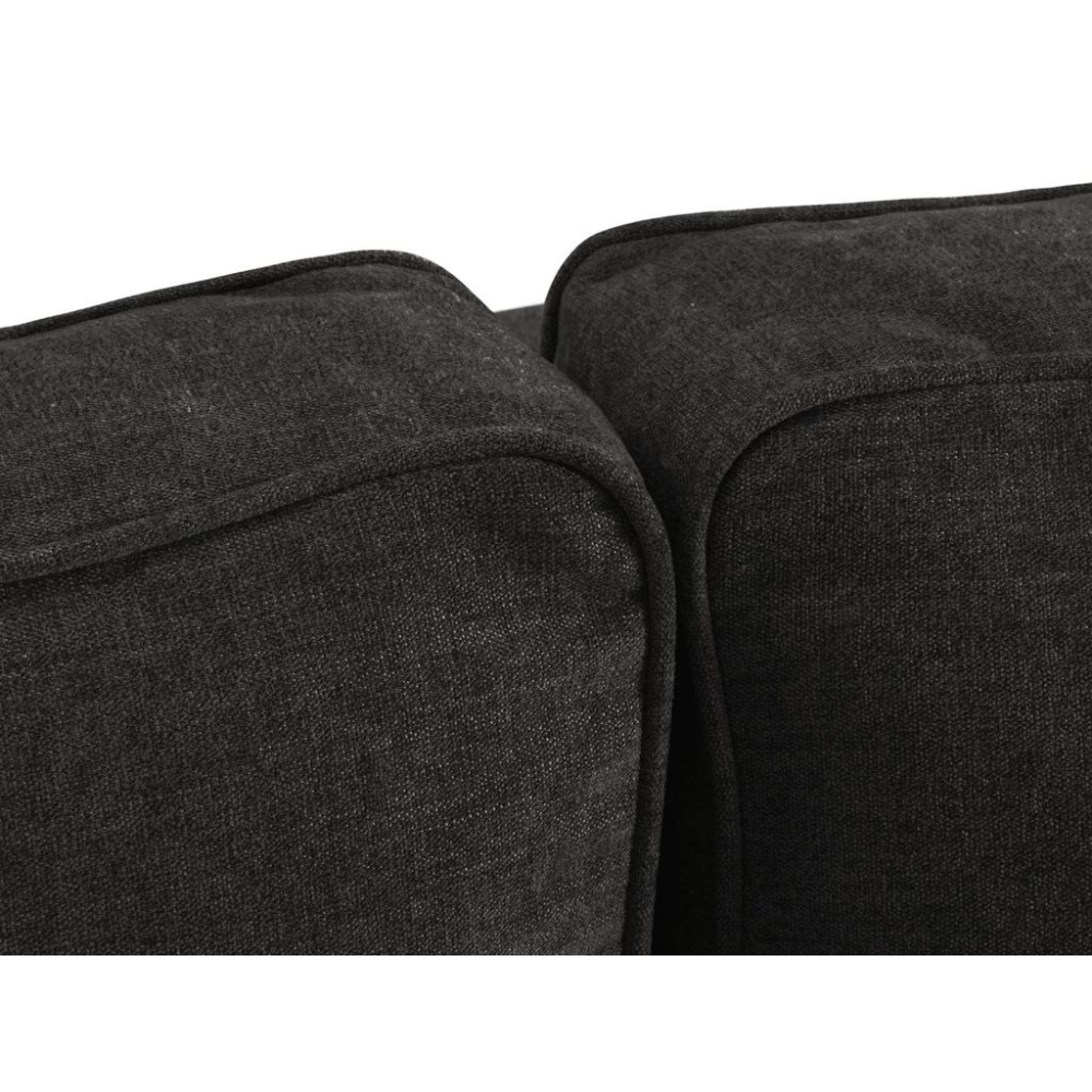 Canapea extensibila stanga 4 locuri din textil negru Dunas