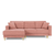 Canapea extensibila stanga 4 locuri din textil roz Dunas