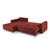 Canapea extensibila stanga 4 locuri din textil rosu Dunas
