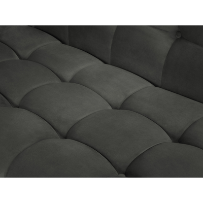 Canapea lounge stanga din catifea gri inchis Karoo