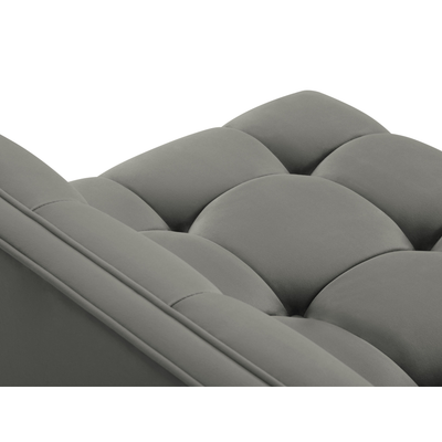 Canapea lounge stanga din catifea gri deschis Karoo